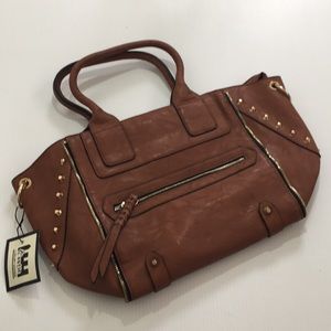NEW! Camel Brown Stud Tote Bag Purse